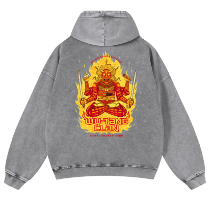 Wu Tang Clan Vintage Washed Cotton Back Art Hoodie