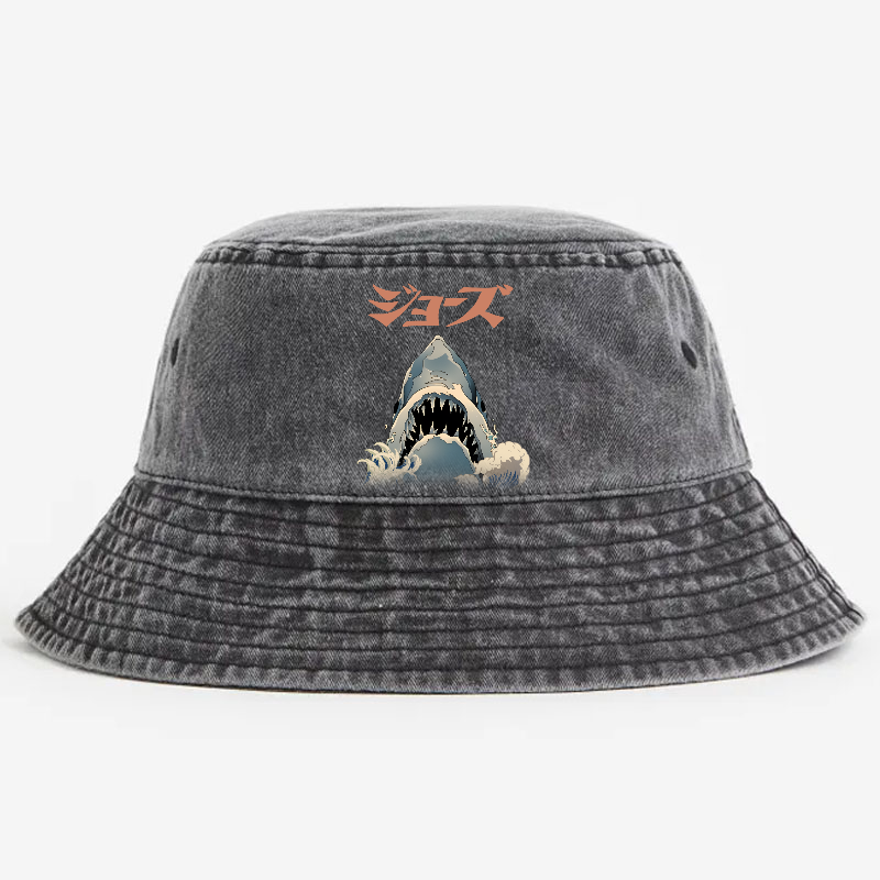 Jaws Ukiyoe Vintage 100% Cotton Bucket Hat