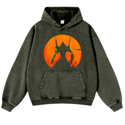 Evangelion Vintage Washed Thick Cotton Hoodie