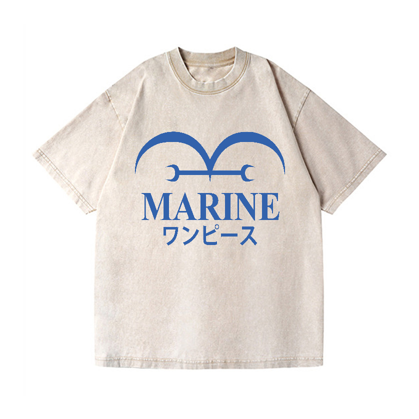 One Piece Marine Vintage Wash Japanese Design T-Shirt