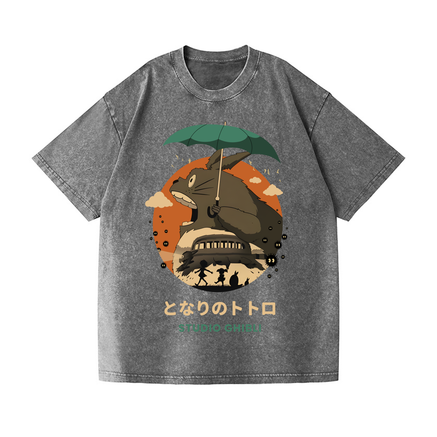 Ghibli Totoro Anime Vintage Wash Japanese Design T-Shirt