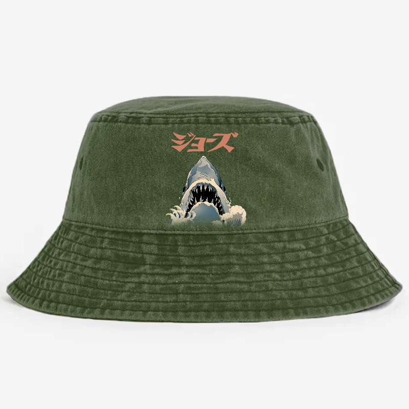 Jaws Ukiyoe Vintage 100% Cotton Bucket Hat