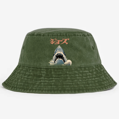 Jaws Ukiyoe Vintage 100% Cotton Bucket Hat