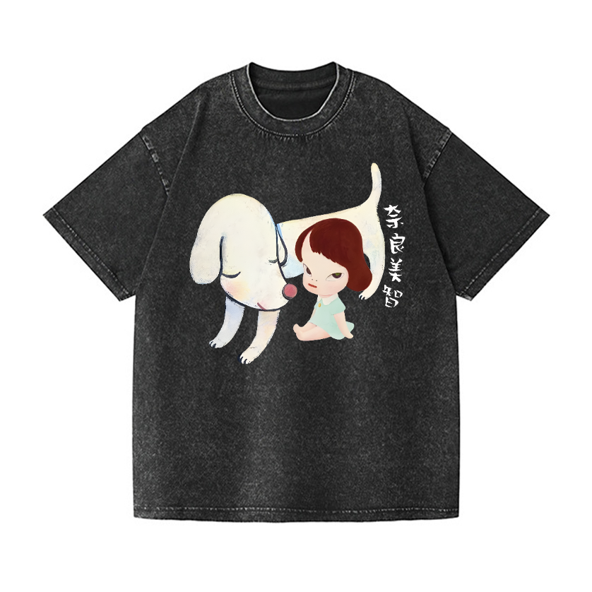 Yoshitomo Nara Vintage Wash Japanese Design T-Shirt