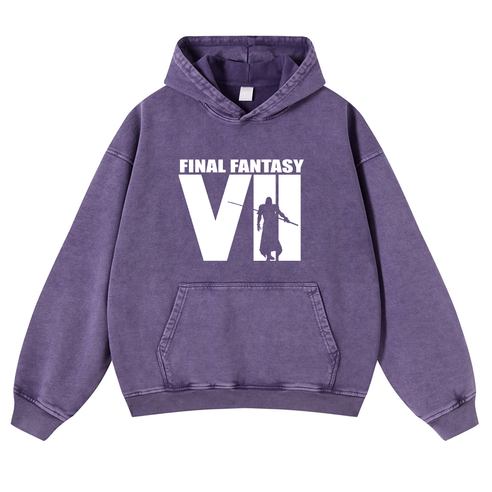 Final Fantasy Vintage Washed Thick Cotton Hoodie