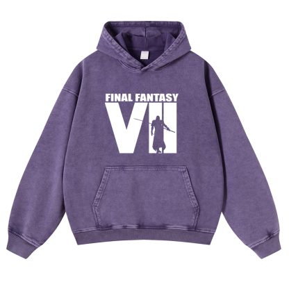Final Fantasy Vintage Washed Thick Cotton Hoodie