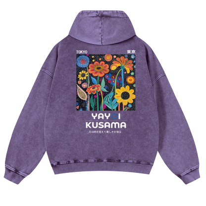 Yayoi Kusama Vintage Washed Cotton Back Art Hoodie