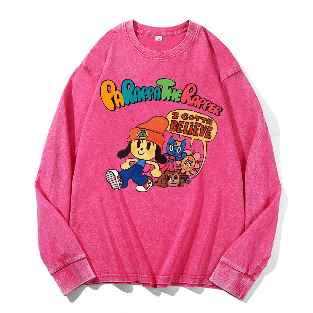 PaRappa the Rapper Vintage Cotton Wash Long-sleeve T-shirt