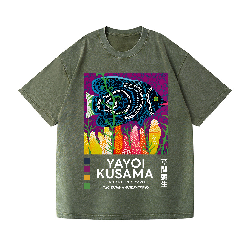 Yayoi Kusama Vintage Wash Japanese Design T-Shirt