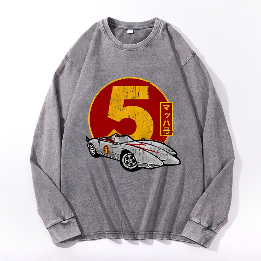Speed Racer Vintage Cotton Wash Crewneck Sweatshirt