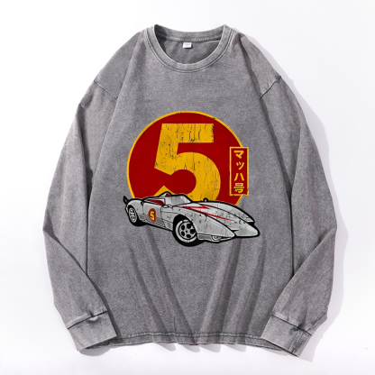 Speed Racer Vintage Cotton Wash Crewneck Sweatshirt
