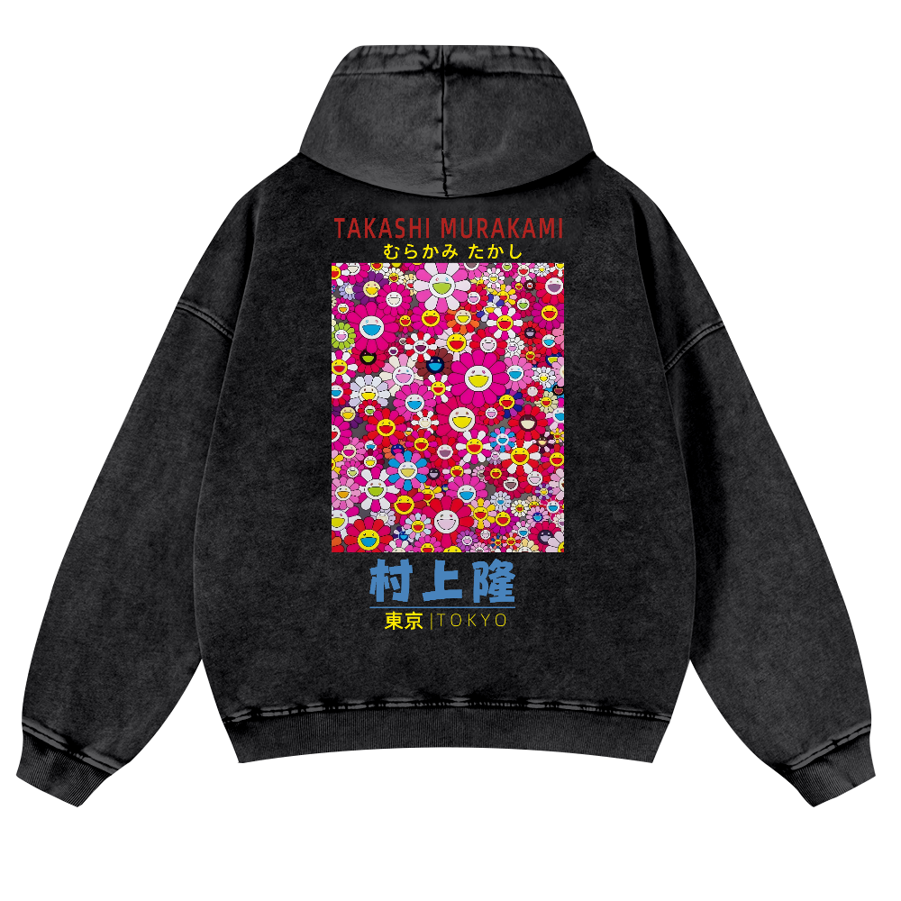 TM Sunflower Vintage Washed Cotton Back Art Hoodie