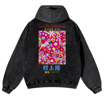 TM Sunflower Vintage Washed Cotton Back Art Hoodie
