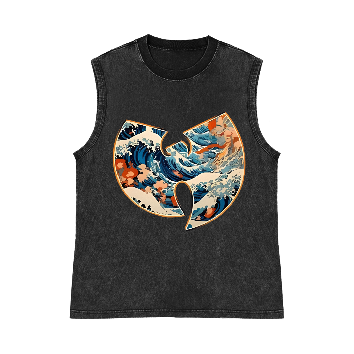Wu Tang Pure Cotton Wash-Dyed Sleeveless Tank Top