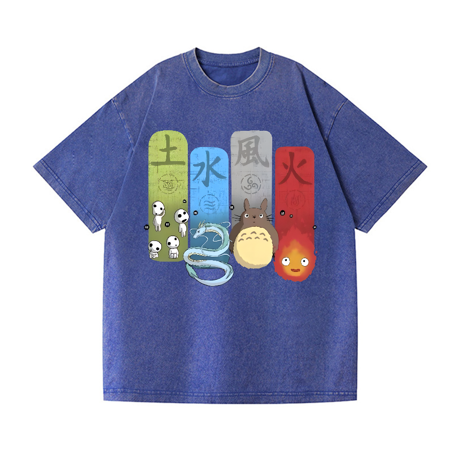 Ghibli Totoro Vintage Wash Japanese Design T-Shirt
