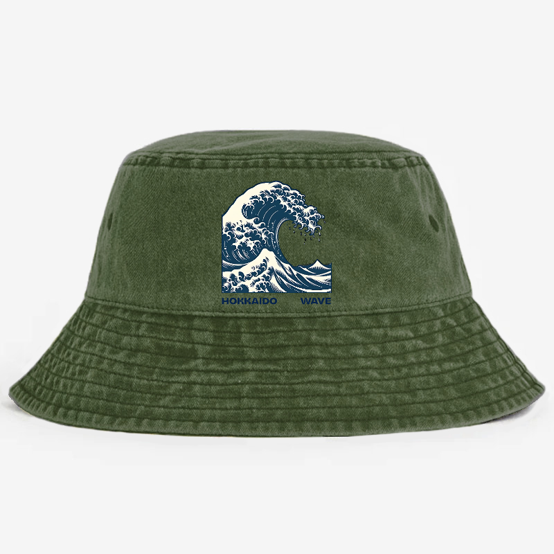 Katsushika Hokusai Wave Vintage 100% Cotton Bucket Hat
