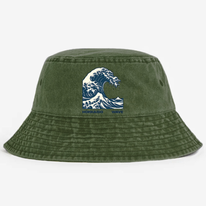 Katsushika Hokusai Wave Vintage 100% Cotton Bucket Hat