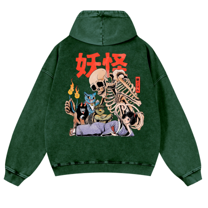 Gengar Vintage Washed Cotton Back Art Hoodie