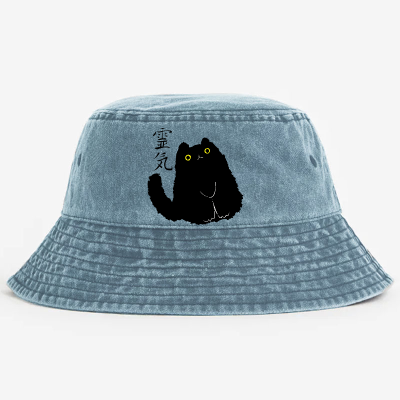 Lucky Cat Art Vintage 100% Cotton Bucket Hat