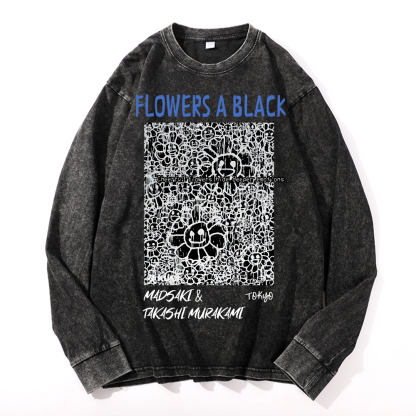 Madsaki Sunflower TM Vintage Cotton Wash Crewneck Sweatshirt