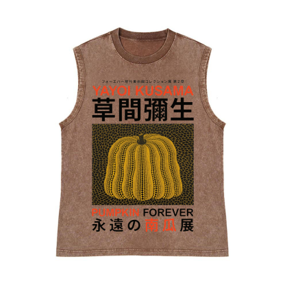 Yayoi Kusama Pumpkins Pure Cotton Wash-Dyed Sleeveless Tank Top