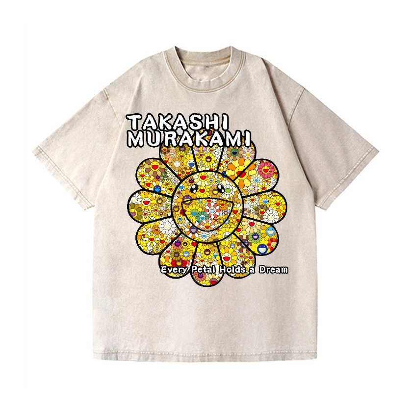 Flower TM Vintage Wash Japanese Design T-Shirt