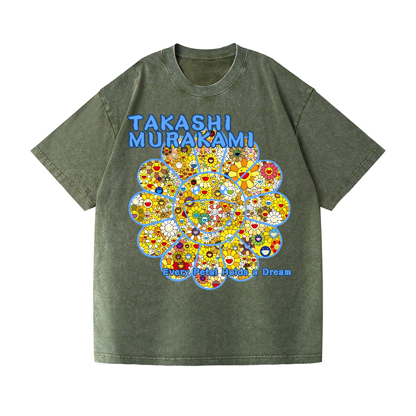 Flower TM Vintage Wash Japanese Design T-Shirt