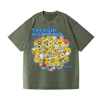 Flower TM Vintage Wash Japanese Design T-Shirt