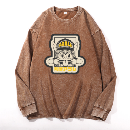 Arale Vintage Cotton Wash Crewneck Sweatshirt
