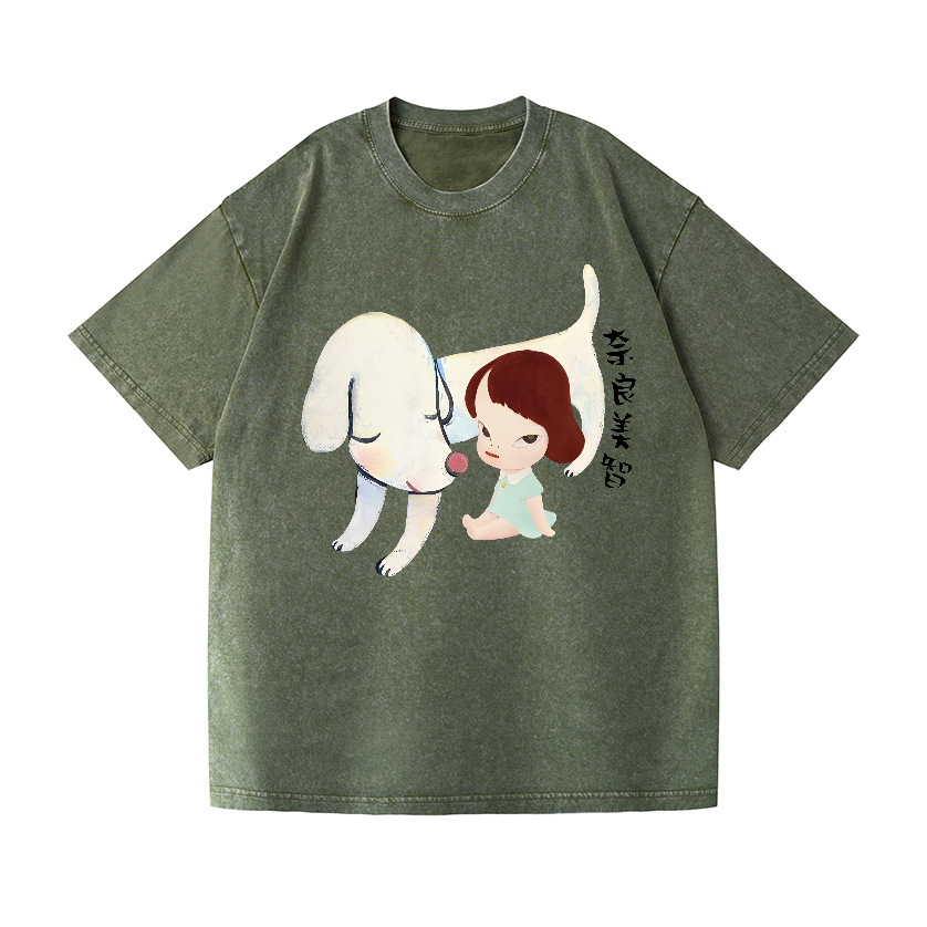 Yoshitomo Nara Vintage Wash Japanese Design T-Shirt