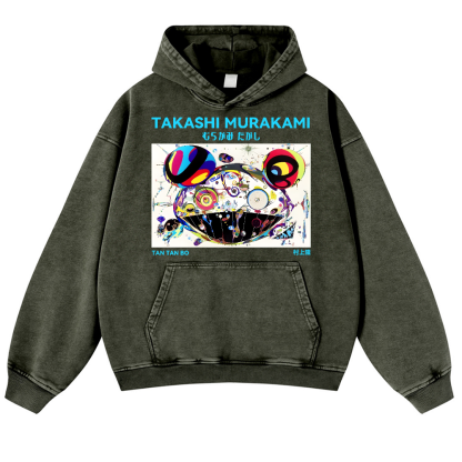 Japan Sunflower Panda TM Vintage Washed Thick Cotton Hoodie
