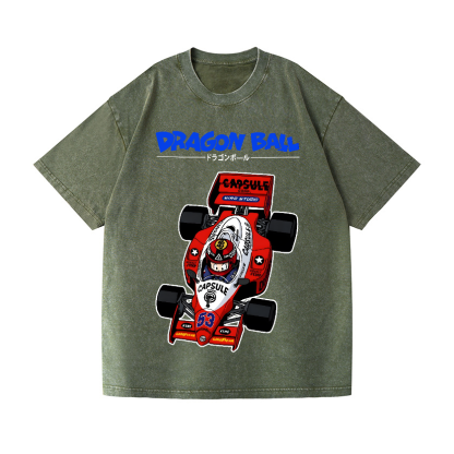 Dragon Ball F1 Racing Car Vintage Wash Japanese Design T-Shirt
