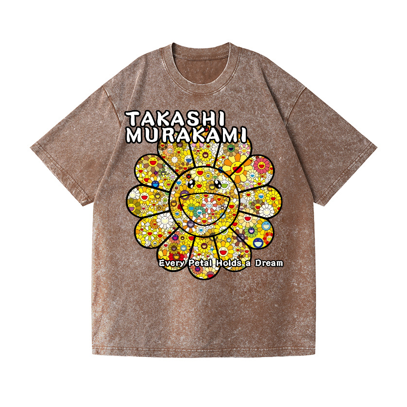 Flower TM Vintage Wash Japanese Design T-Shirt
