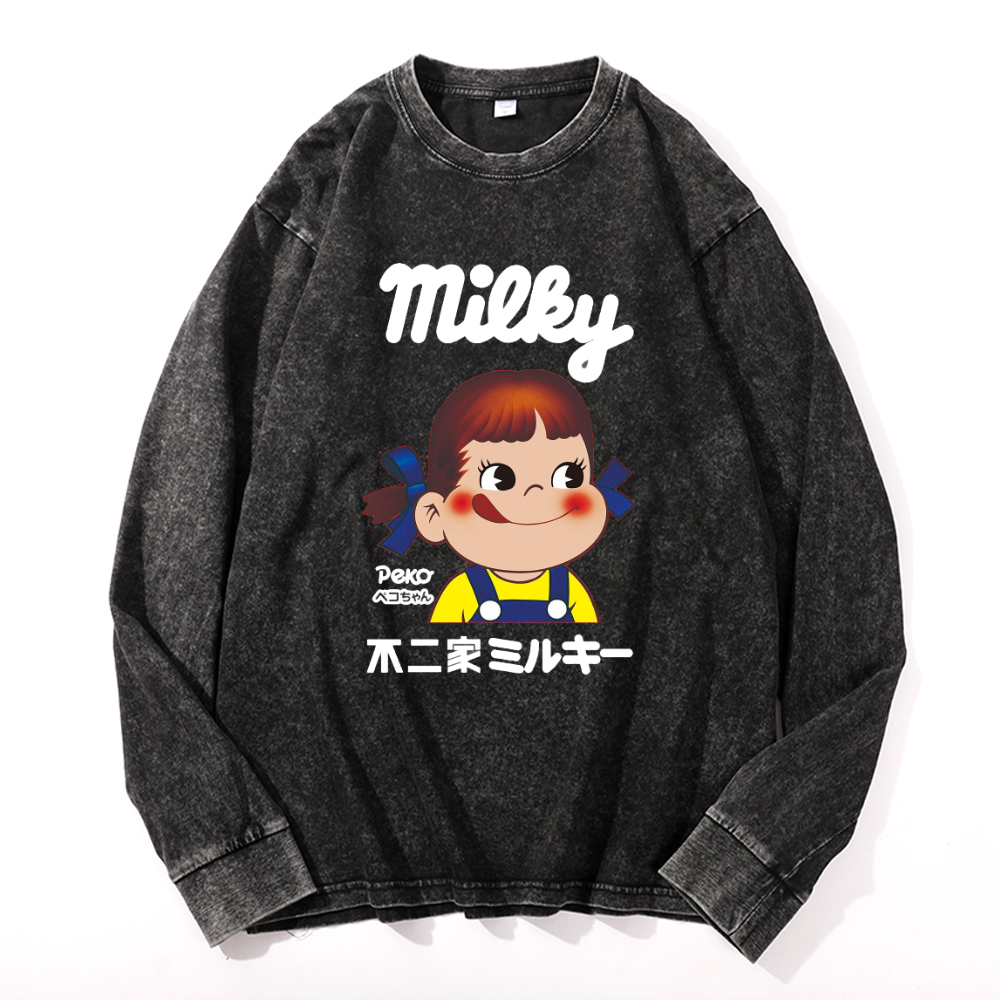 Fujiya Vintage Cotton Wash Crewneck Sweatshirt