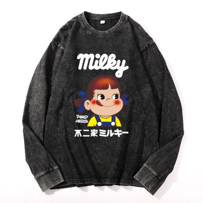 Fujiya Vintage Cotton Wash Crewneck Sweatshirt