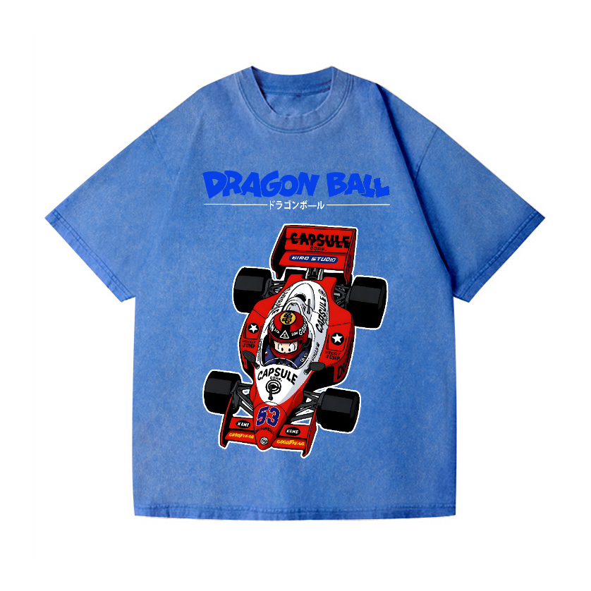 Dragon Ball F1 Racing Car Vintage Wash Japanese Design T-Shirt