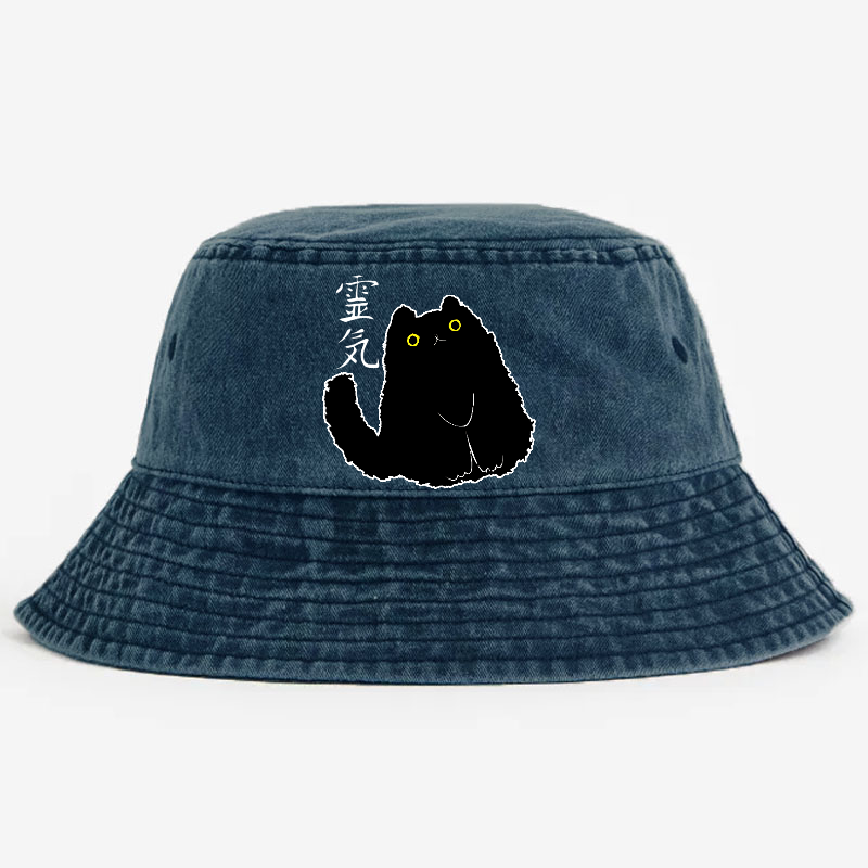 Lucky Cat Art Vintage 100% Cotton Bucket Hat