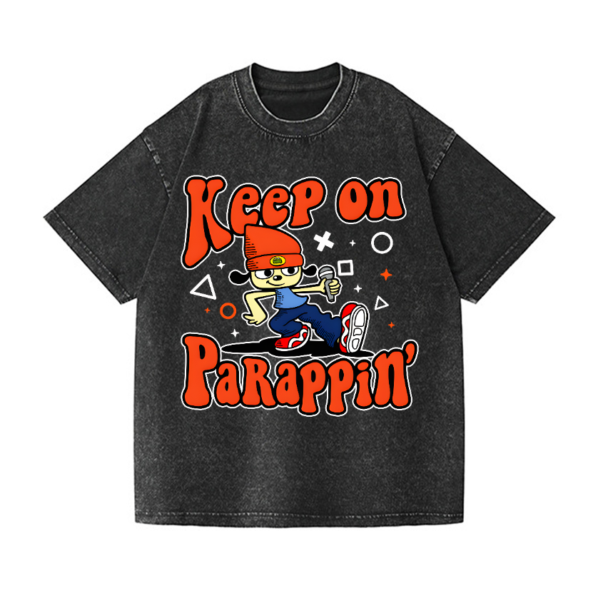 PaRappa the Rapper Vintage Wash Japanese Design T-Shirt