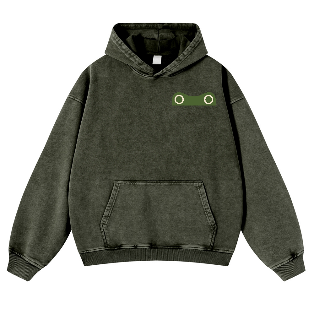 Matsumoto Hoji Frog Vintage Washed Cotton Back Art Hoodie