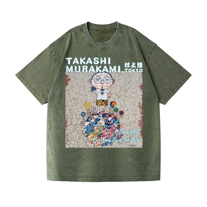 Flower TM Vintage Wash Japanese Design T-Shirt