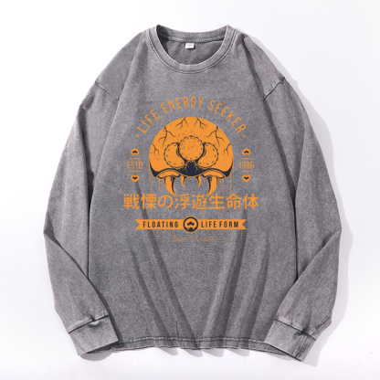 Metroid Vintage Cotton Wash Crewneck Sweatshirt