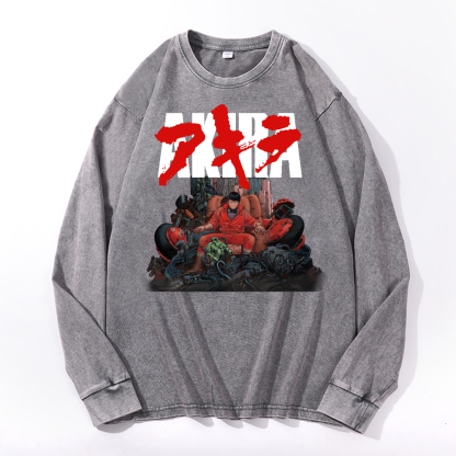 Akira Vintage Cotton Wash Crewneck Sweatshirt
