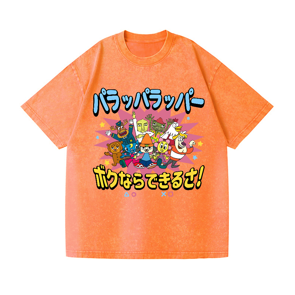 PaRappa the Rapper Vintage Wash Japanese Design T-Shirt
