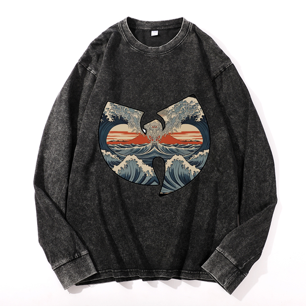 Wu Tang Vintage Cotton Wash Crewneck Sweatshirt