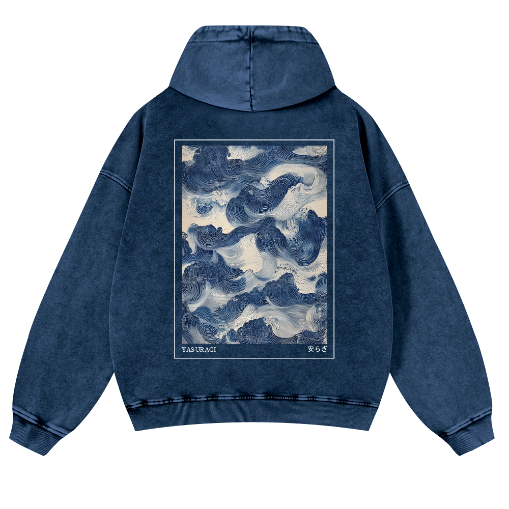 Yasuragi Art Vintage Washed Cotton Back Art Hoodie