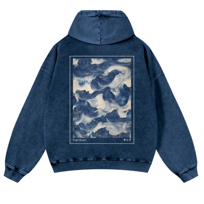 Yasuragi Art Vintage Washed Cotton Back Art Hoodie