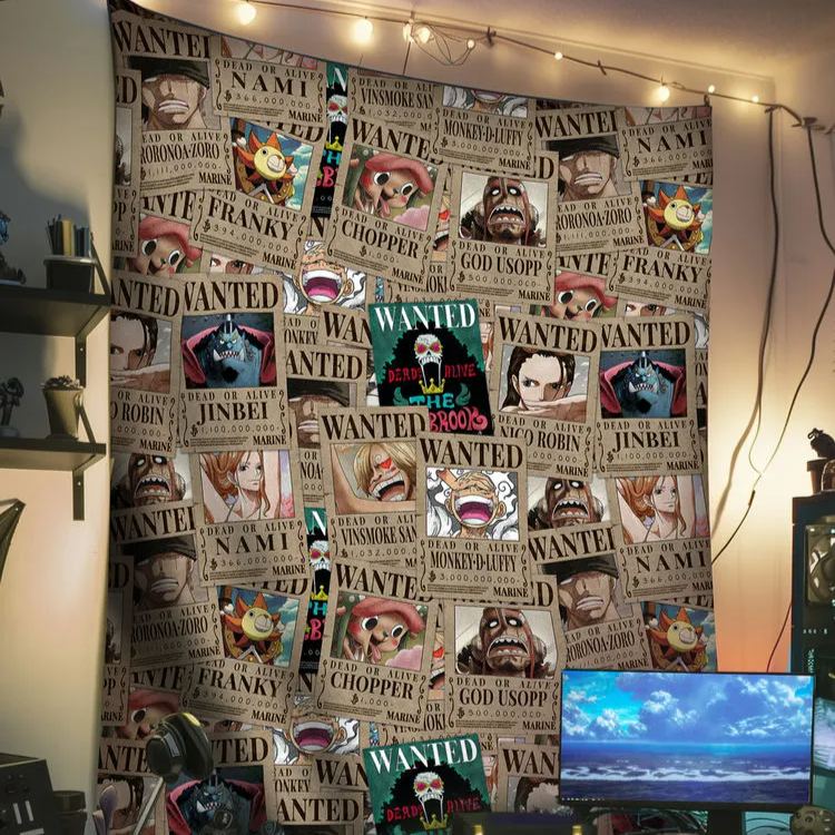 One Piece Wanted Indoor Wall Tapestry