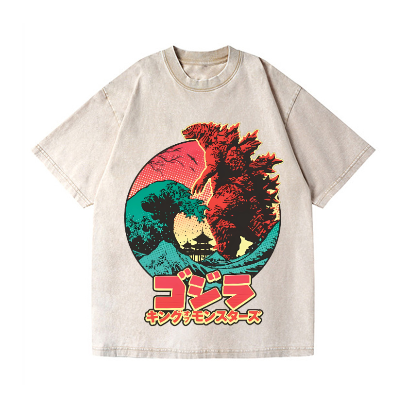 Godzilla Vintage Wash Japanese Design T-Shirt