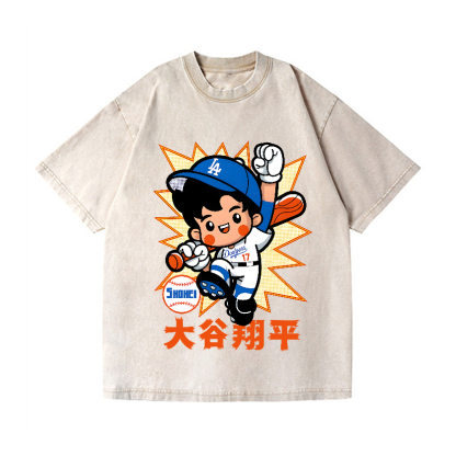 Dodgers Baseball Shohei Vintage Wash Japanese Design T-Shirt