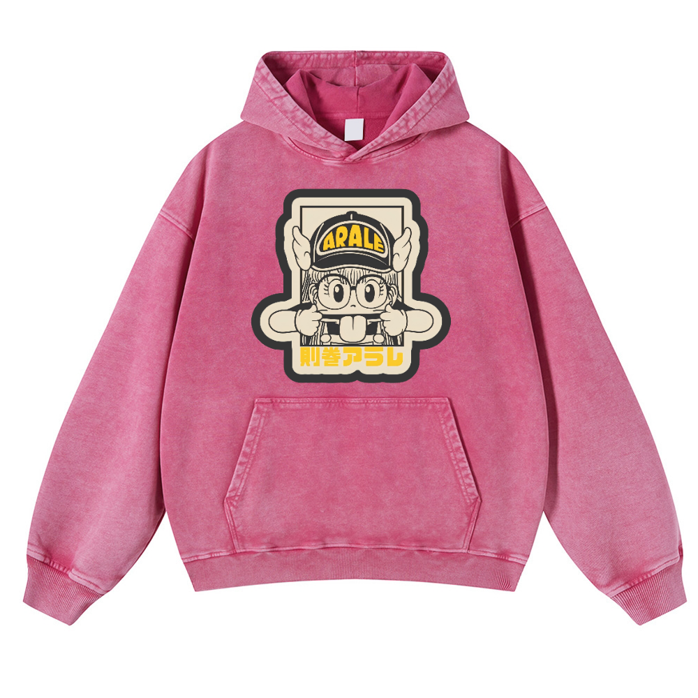 Arale Vintage Washed Thick Cotton Hoodie